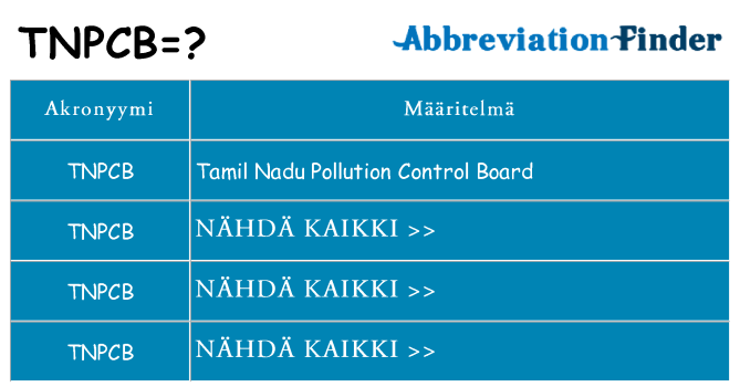 Mitä tnpcb tarkoittaa