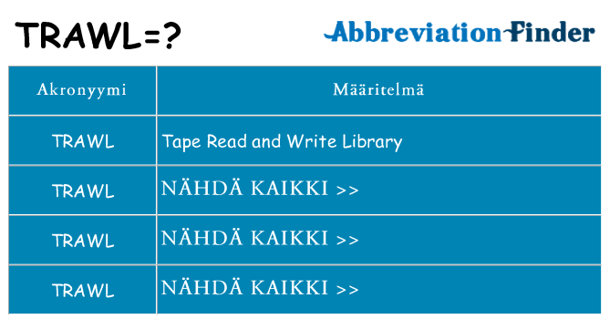 Mitä trawl tarkoittaa