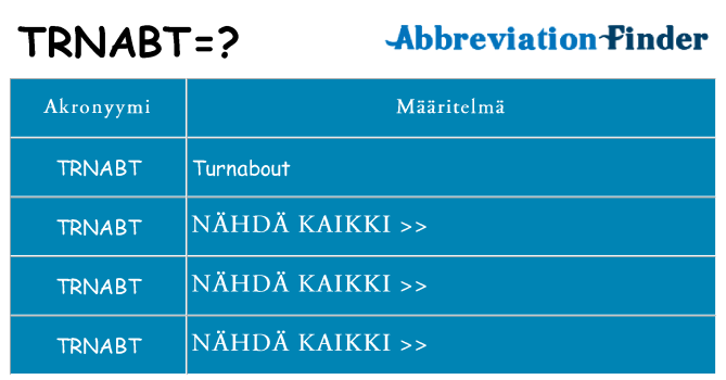 Mitä trnabt tarkoittaa