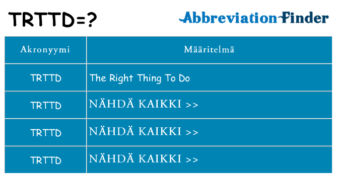 Mitä trttd tarkoittaa