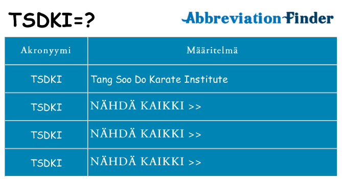 Mitä tsdki tarkoittaa