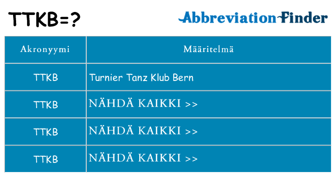 Mitä ttkb tarkoittaa