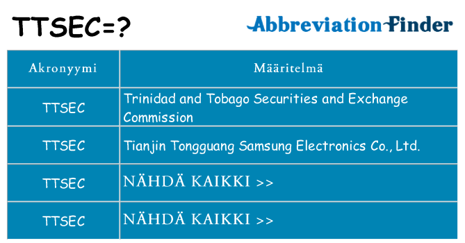 Mitä ttsec tarkoittaa