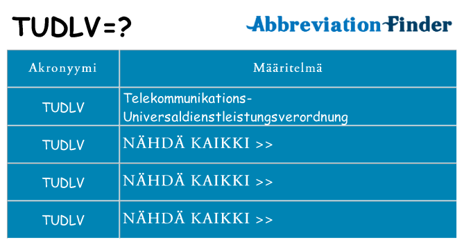 Mitä tudlv tarkoittaa