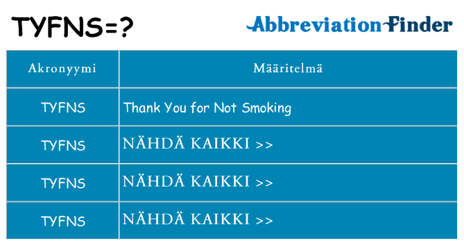 Mitä tyfns tarkoittaa