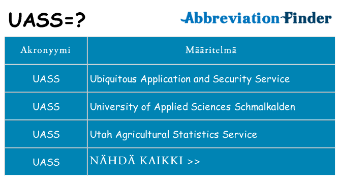 Mitä uass tarkoittaa