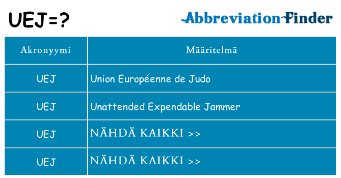 Mitä uej tarkoittaa