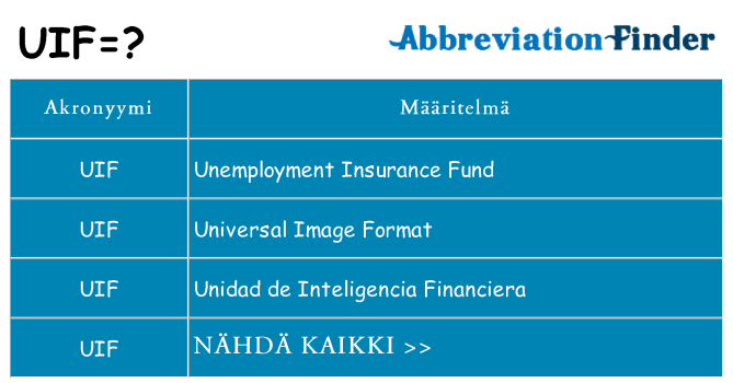 Mitä uif tarkoittaa