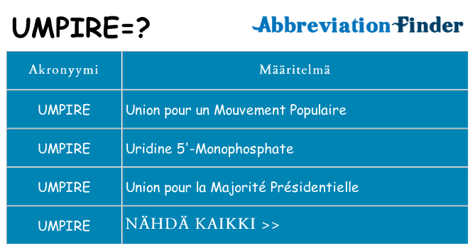 Mitä umpire tarkoittaa