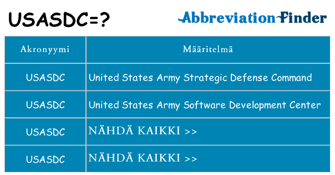 Mitä usasdc tarkoittaa