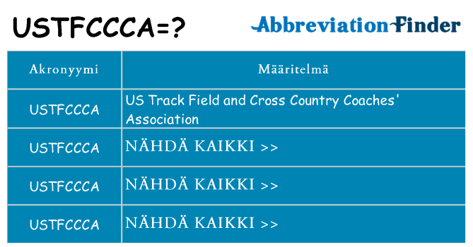 Mitä ustfccca tarkoittaa