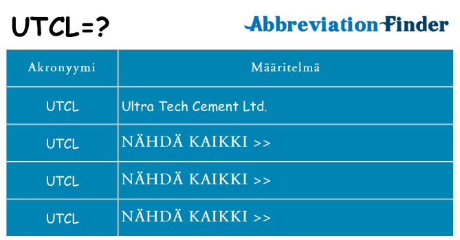 Mitä utcl tarkoittaa