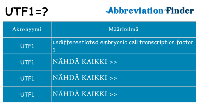 Mitä utf1 tarkoittaa