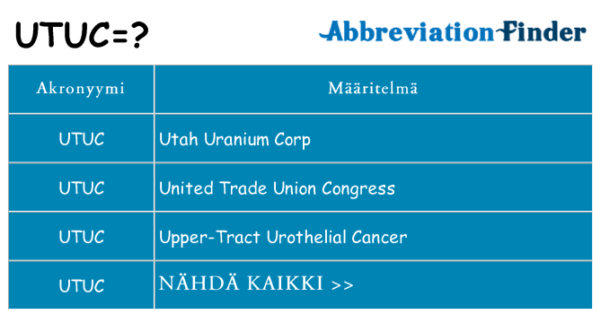 Mitä utuc tarkoittaa