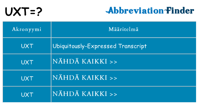 Mitä uxt tarkoittaa