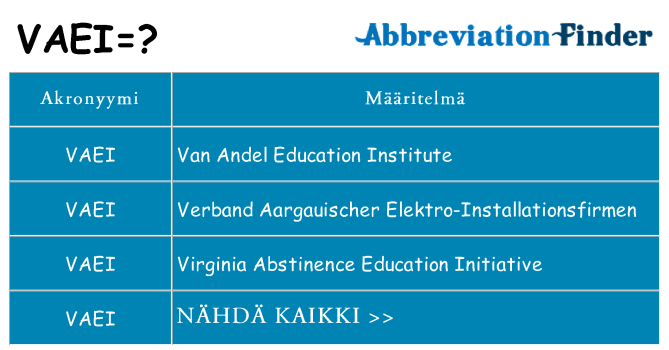 Mitä vaei tarkoittaa