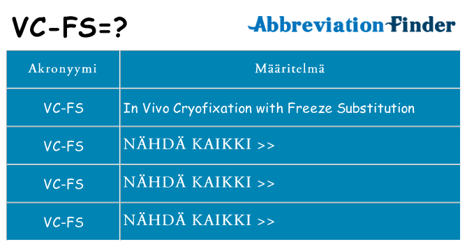 Mitä vc-fs tarkoittaa