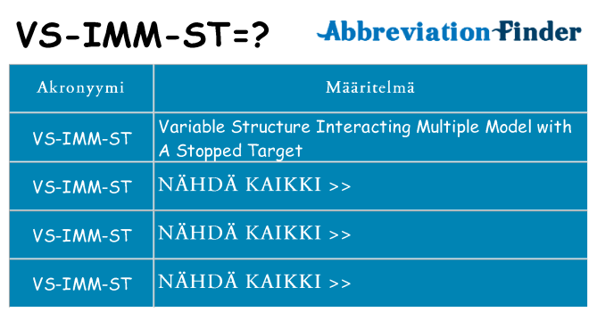 Mitä vs-imm-st tarkoittaa