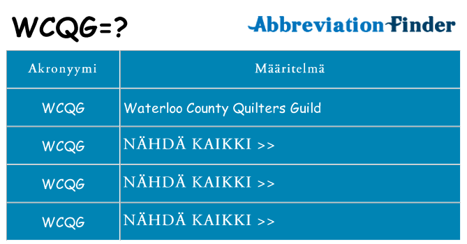 Mitä wcqg tarkoittaa