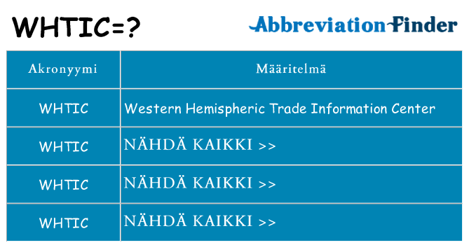 Mitä whtic tarkoittaa