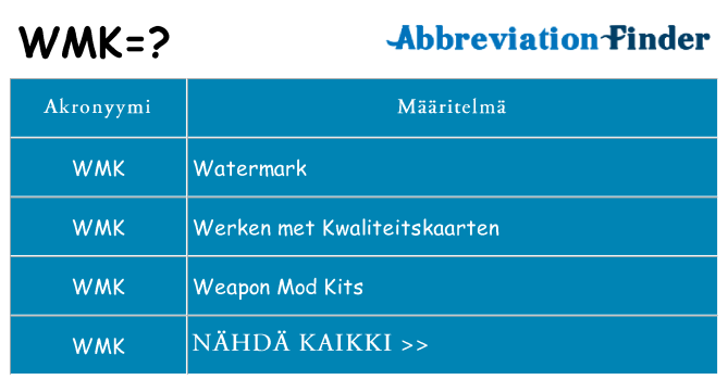 Mitä wmk tarkoittaa
