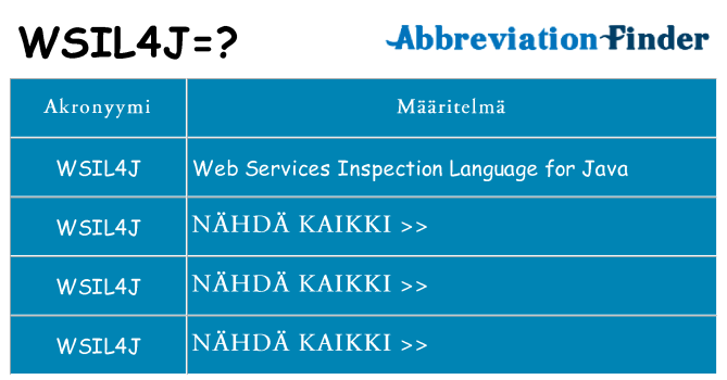Mitä wsil4j tarkoittaa