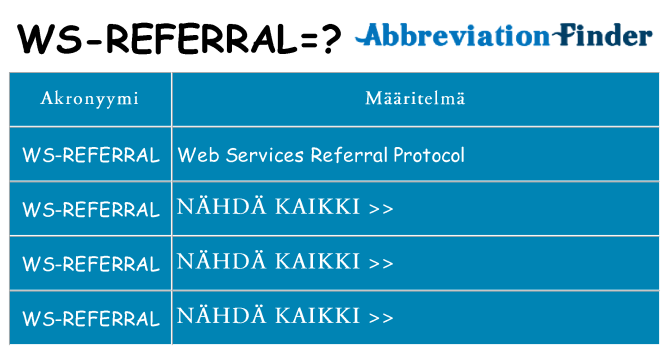 Mitä ws-referral tarkoittaa
