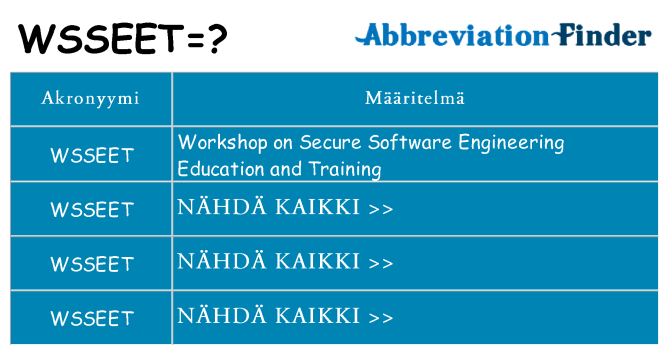 Mitä wsseet tarkoittaa