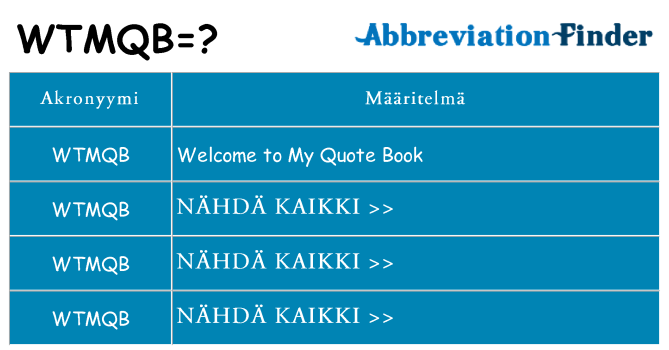 Mitä wtmqb tarkoittaa