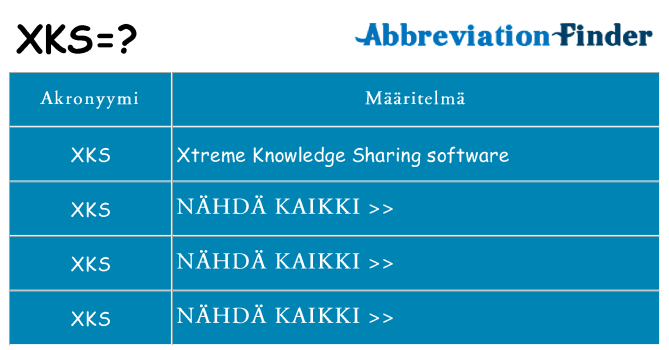 Mitä xks tarkoittaa