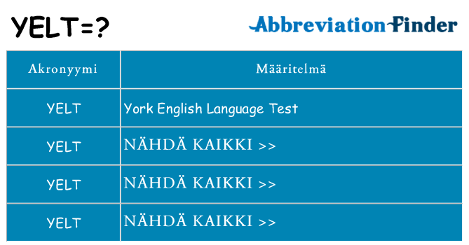 Mitä yelt tarkoittaa