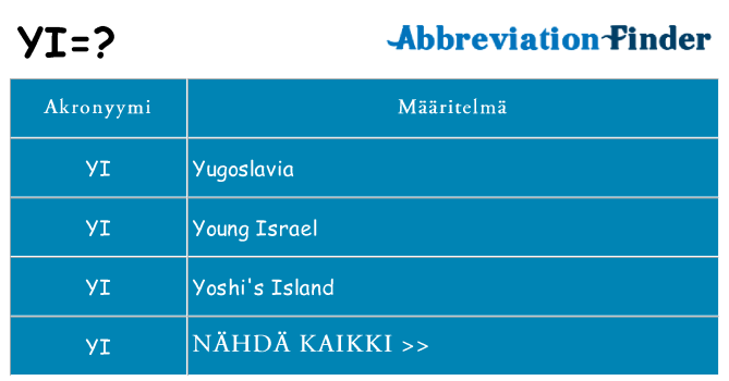 Mitä yi tarkoittaa