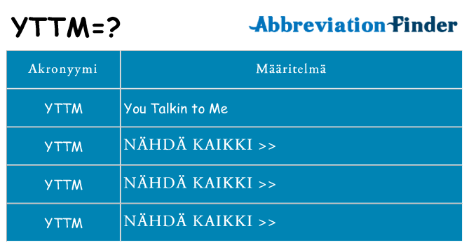 Mitä yttm tarkoittaa