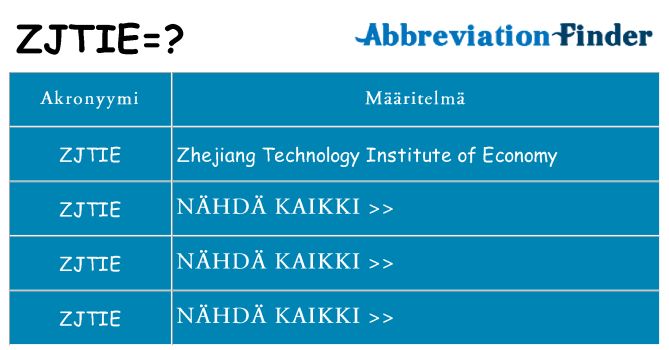 Mitä zjtie tarkoittaa