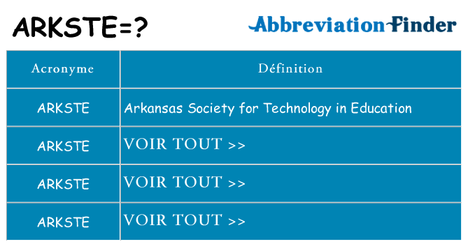 Ce que signifie le sigle pour arkste