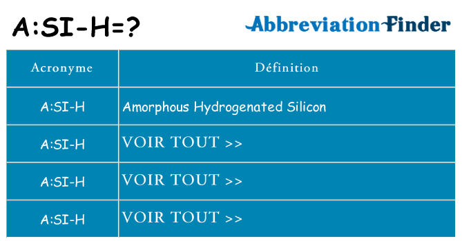 Ce que signifie le sigle pour asi-h