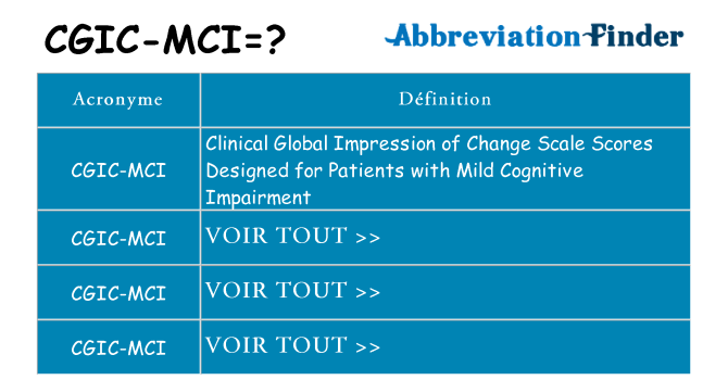 Ce que signifie le sigle pour cgic-mci
