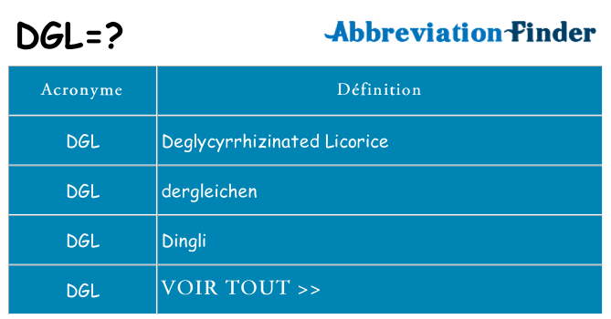 Ce que signifie le sigle pour dgl