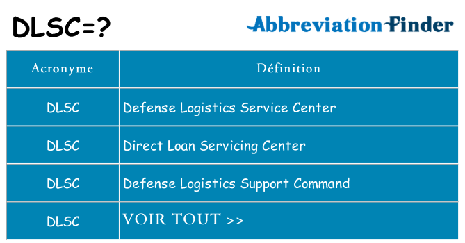 Ce que signifie le sigle pour dlsc