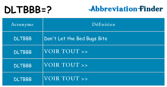 Ce que signifie le sigle pour dltbbb