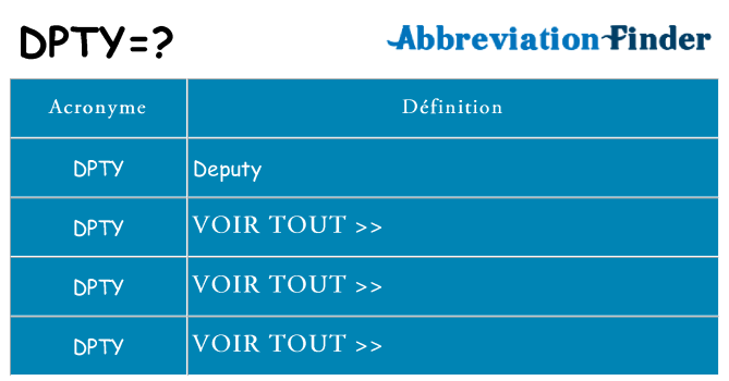 Ce que signifie le sigle pour dpty