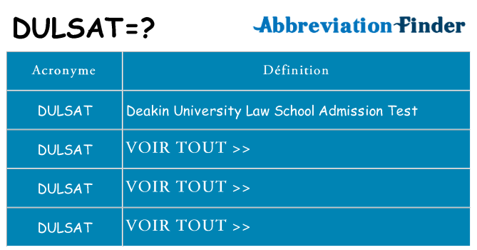 Ce que signifie le sigle pour dulsat