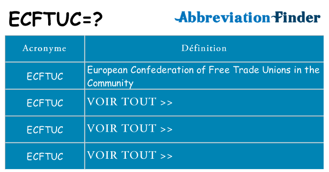 Ce que signifie le sigle pour ecftuc