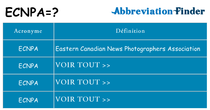 Ce que signifie le sigle pour ecnpa
