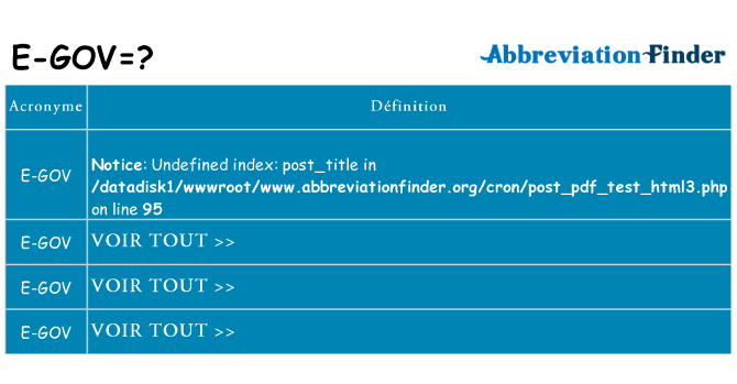 Ce que signifie le sigle pour e-gov