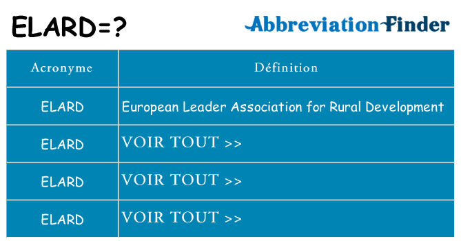 Ce que signifie le sigle pour elard