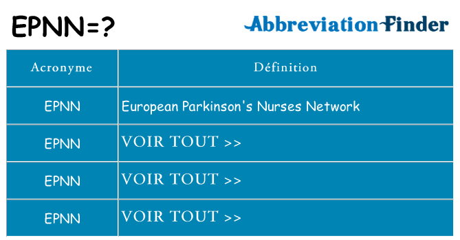 Ce que signifie le sigle pour epnn