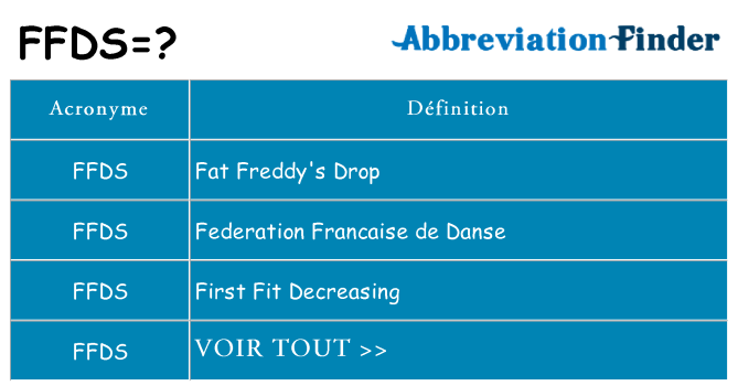 Ce que signifie le sigle pour ffds
