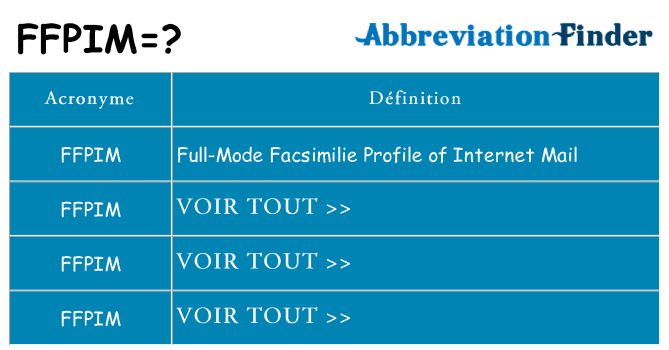 Ce que signifie le sigle pour ffpim