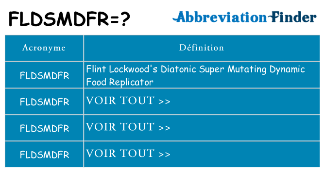 Ce que signifie le sigle pour fldsmdfr